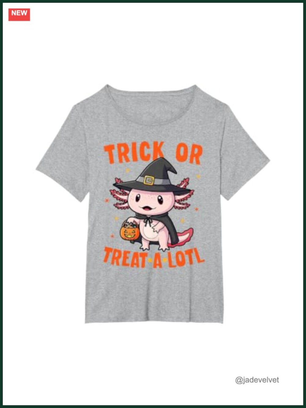Axolotl Halloween Costume Witch Graphic T-Shirt Cotton Women's Plus Classic Fit